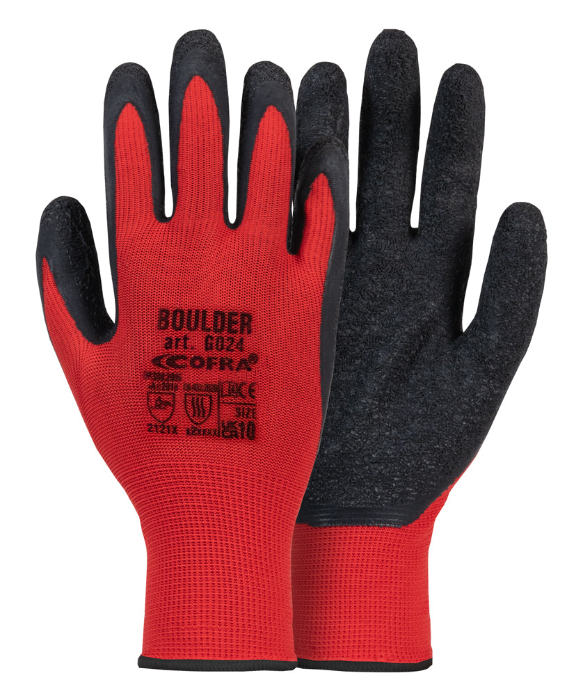 Cofra® BOULDER 1VE= 240 Paar (Rot/Schwarz)